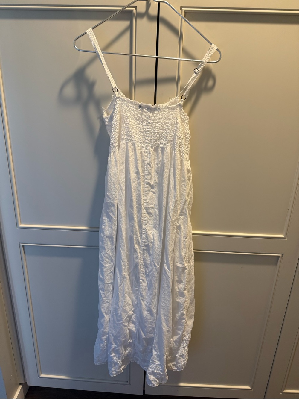 Love Stitch White Cotton Slip Dress with Pintuck & Lace Trim - Picture 4 of 4
